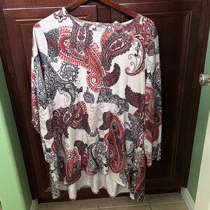 Chico's Red and Black Paisley Tunic
